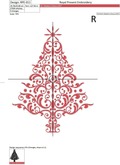 Elegant Christmas Tree Machine Embroidery Design - 3 sizes