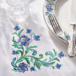 Motif de broderie à la machine « Emerald Floral Corner » – 2 tailles
