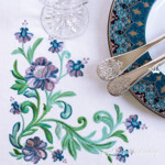 Motif de broderie à la machine « Emerald Floral Corner » – 2 tailles