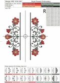Floral Split Name Frame Machine Embroidery Design - 2 sizes