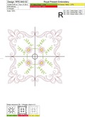 Machine Embroidery Design -  Flower Quilt Block #3