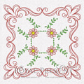 Machine Embroidery Design -  Flower Quilt Block #3