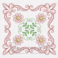 Floral Quilt Block Machine Embroidery Design
