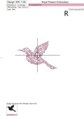 Ornate Flying bird Machine Embroidery Design  - 4 sizes