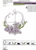 Machine Embroidery Design Freesia Blank Monogram - 2 sizes