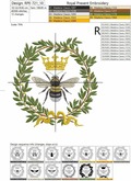 Machine Embroidery Design French Napoleonic Bee - 3 sizes