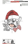 French bulldog in a Santa hat