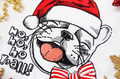 French bulldog in a Santa hat