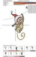 Machine Embroidery Design Funny Monkey - 2 sizes
