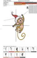 Machine Embroidery Design Funny Monkey - 2 sizes