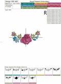 Garland of Pink Roses Machine Embroidery Design - 3 sizes