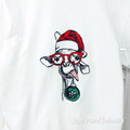 Giraffe portrait in a red Santa's hat Machine Embroidery Design