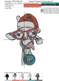 Giraffe portrait in a red Santa's hat Machine Embroidery Design