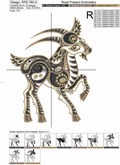 Machine Embroidery Design Goat Chinese horoscope animal sign