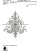 Machine Embroidery Design Gold Christmas tree - 2 sizes