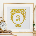 Machine Embroidery Design Gold Classic Blank Monogram