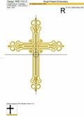 Machine Embroidery Design Gold Cross - 6 sizes