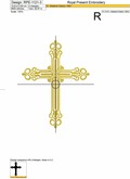 Machine Embroidery Design Gold Cross - 6 sizes
