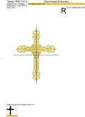 Machine Embroidery Design Gold Cross - 6 sizes