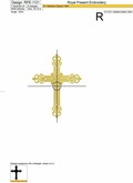 Machine Embroidery Design Gold Cross - 6 sizes