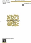 Gold Flower motif for borders Machine Embroidery Design