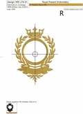 Machine Embroidery Design Gold Vignette with crown - 3 sizes