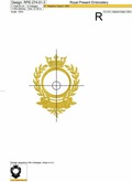 Machine Embroidery Design Gold Vignette with crown - 3 sizes