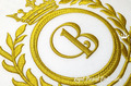Machine Embroidery Design Gold Vignette with crown - 3 sizes