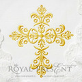 Machine Embroidery Design Gold ornate cross - 2 sizes
