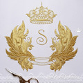 Golden baroque frame Machine Embroidery Design
