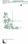 Machine Embroidery Design Graceful Grapes Corner - 2 in 1