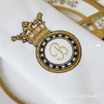 Golden Ring with Crown for Monogram