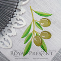 Mediterranean Green Olives Machine Embroidery Design - 2 sizes