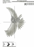 Machine Embroidery Design Grey Eagle - 3 sizes