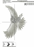 Machine Embroidery Design Grey Eagle - 3 sizes