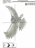 Machine Embroidery Design Grey Eagle - 3 sizes
