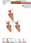 Machine Embroidery Design Group of fish - 2 sizes