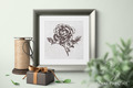 Machine Embroidery Design Hand drawn style Rose - 4 sizes