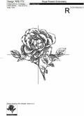 Machine Embroidery Design Hand drawn style Rose - 4 sizes