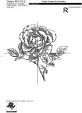 Machine Embroidery Design Hand drawn style Rose - 4 sizes