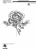 Machine Embroidery Design Hand drawn style Rose - 4 sizes