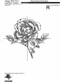 Machine Embroidery Design Hand drawn style Rose - 4 sizes