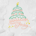 Machine Embroidery Design Happy Birthday Cake - 3 sizes