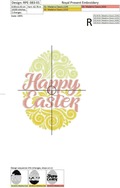 Machine Embroidery Design Happy Easter Egg - 2 sizes