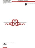 Machine Embroidery Design Heart from ribbon Valentine's day