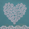 Machine Embroidery Design Heart of red roses - 4 sizes