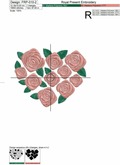 Heart of pink roses Machine Embroidery Design - 3 sizes