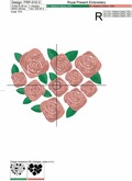 Heart of pink roses Machine Embroidery Design - 3 sizes