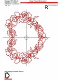 RedWork Heart of roses and orchids - 3 sizes