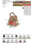 Machine Embroidery Design Heart shaped lock and flowers - 2 in 1